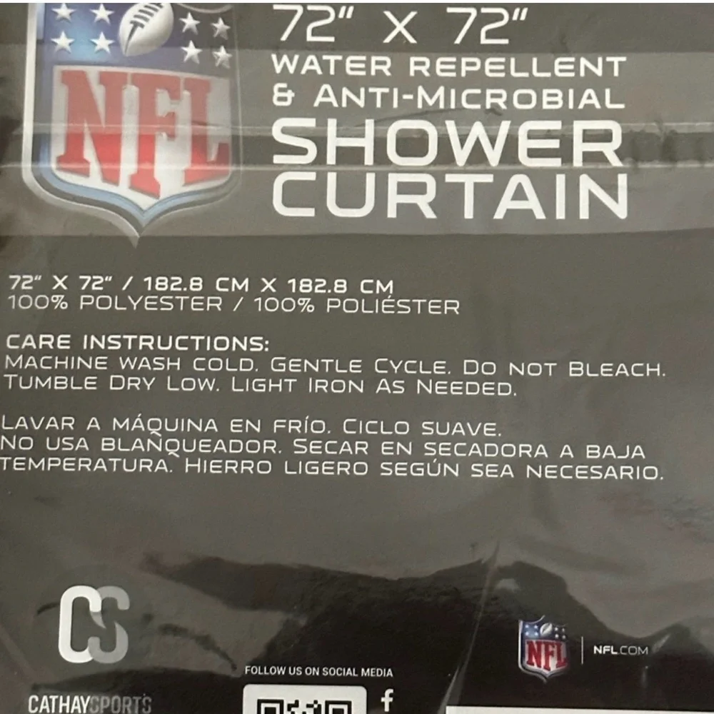 Raiders Black and White Shower Curtain